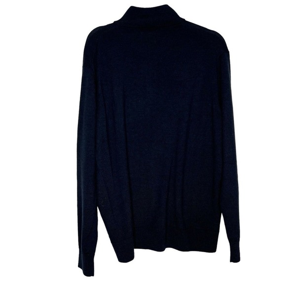 Untuckit Mens Pullover 1/4 Zip Pullover Sweater Merino Wool Size XL Navy Blue - Picture 2 of 11